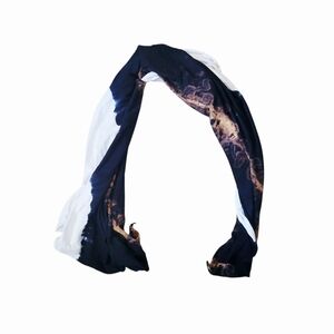 Gilda Midani Fire Stripe Pattern Hand Dyed Cotton Foulard Scarf Wrap 56" x 72"